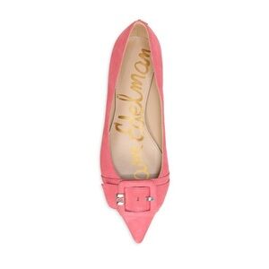 SAM EDELMAN Sonja Suede Leather Buckle Flats in Baltic Pink Size 9.5